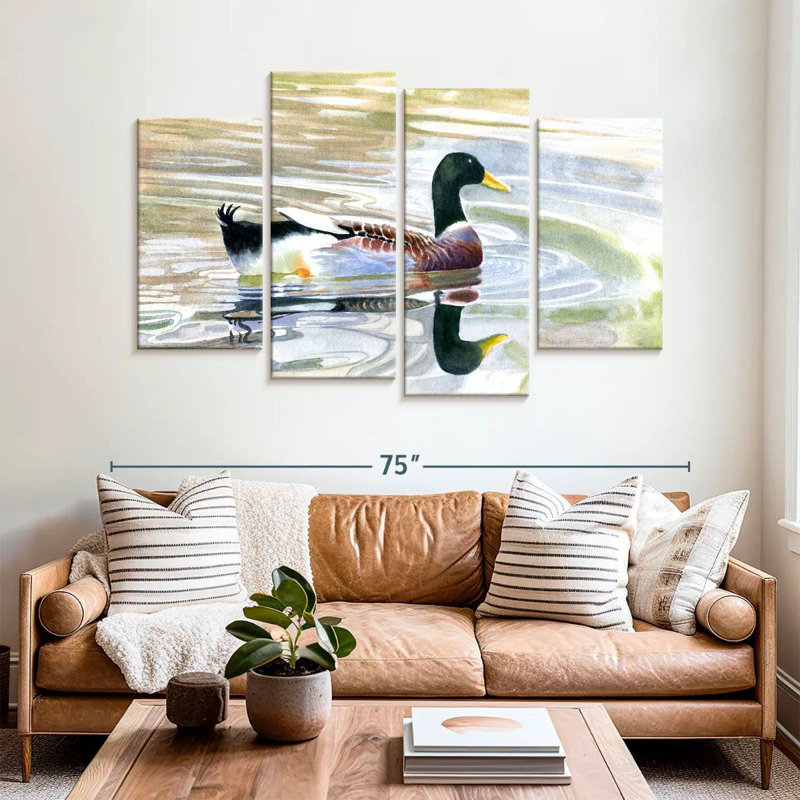 Brampt Duck Water Reflection, 42" H x 68" W