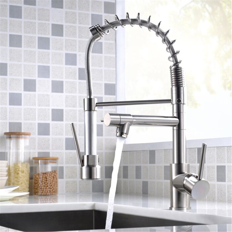 AWZTOO Pull Down Kitchen Faucet, Brushed Nickel