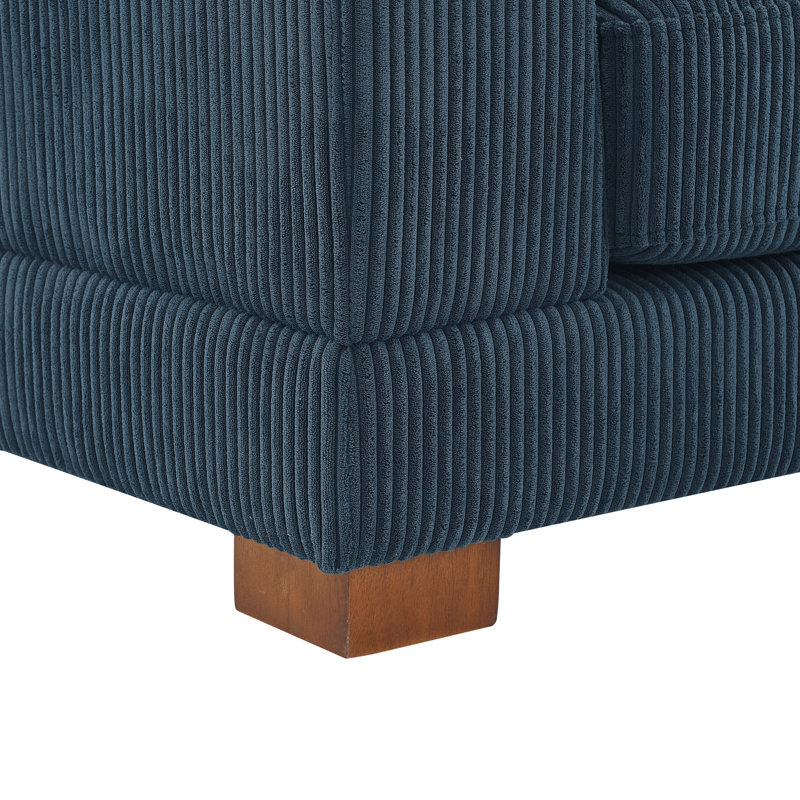 Canapé modulaire en velours côtelé Willesden, Velours côtelé bleu foncé