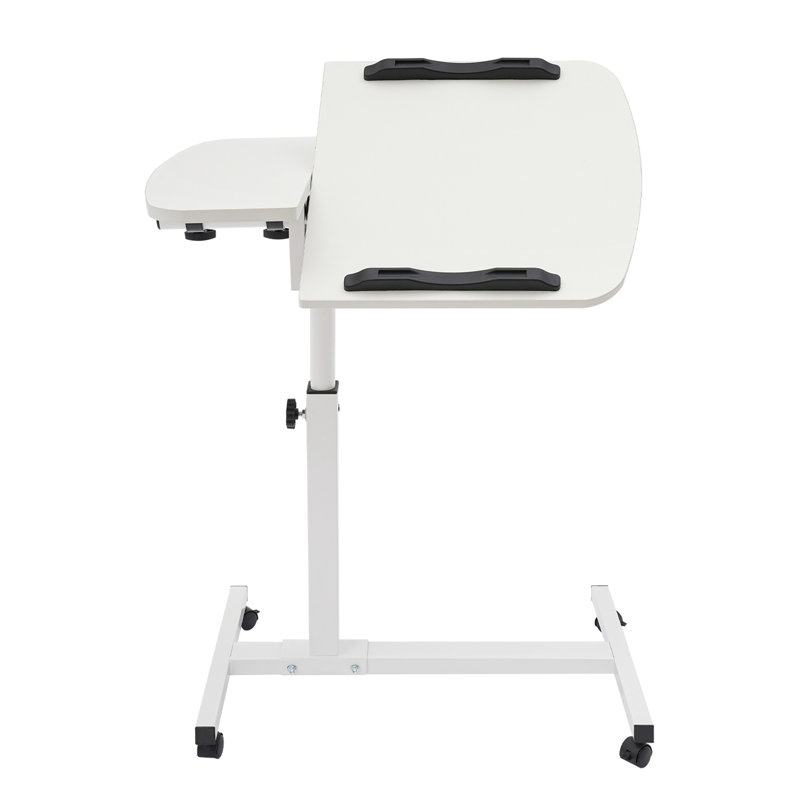 Support pour ordinateur portable blanc avec roulettes réglables