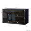 Armoire de rangement à chaussures en verre noir