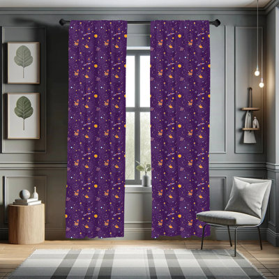 Space Semi-Sheer Rod Pocket Curtain Panels