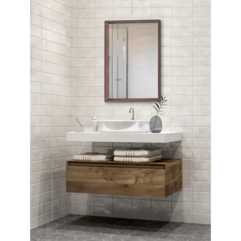 Miroir d'appoint Ovey, Noir, 37,5 po x 25,5 po