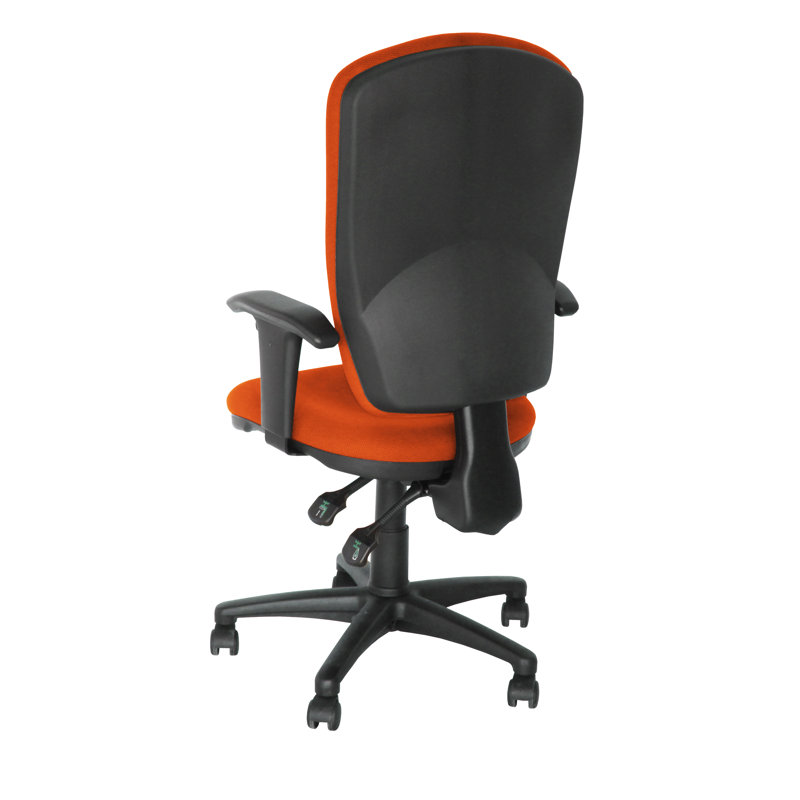 Polyester Blend Office Chair, Adjustable Armrests, Orange