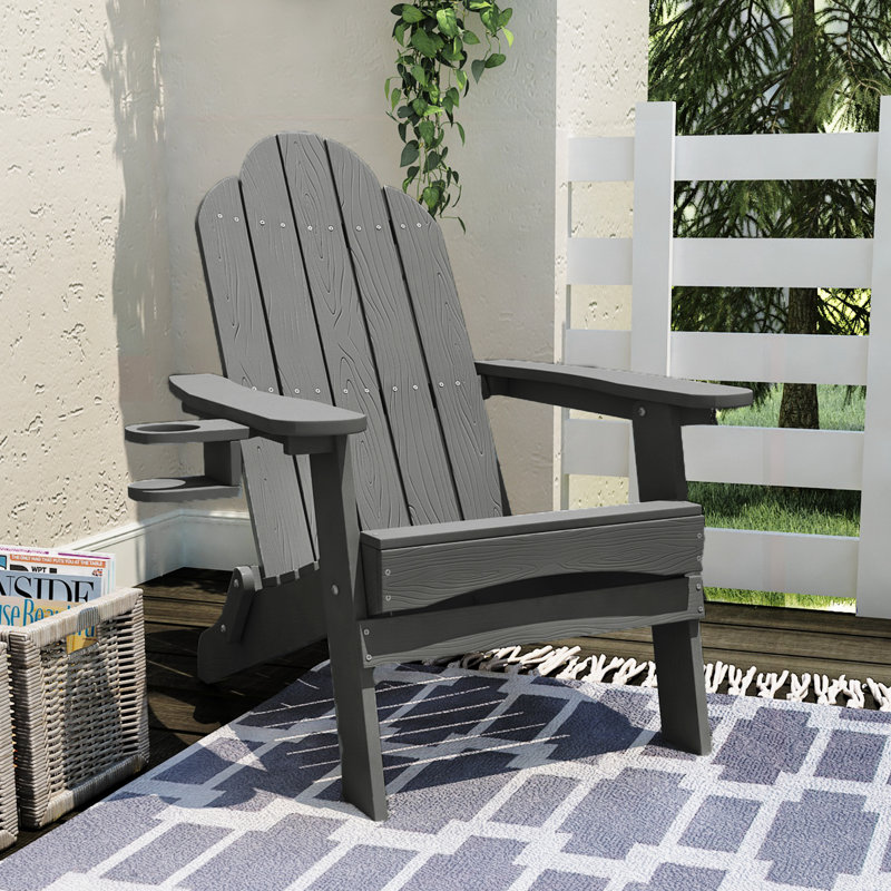 Chaise Adirondack pliante en plastique, Brun