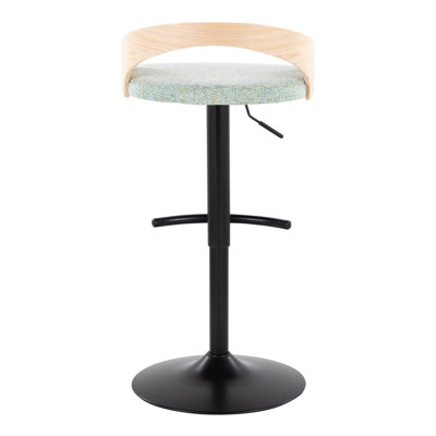 Tabouret de bar réglable Laurenzio avec repose-pieds arrondi en T