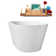 59" Streamline Soaking Glossy White Freestanding Tub and Tray With Internal Drain