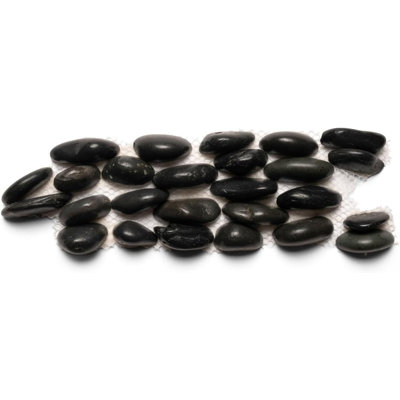 CNK Polished Black Standing Pebble Tile