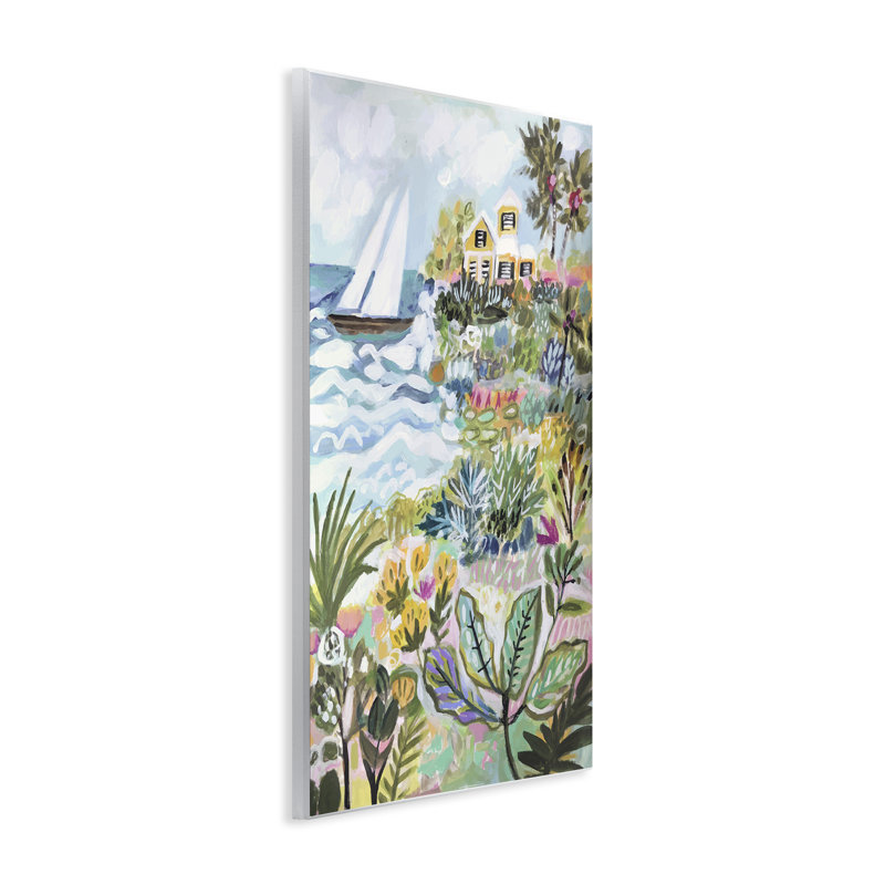 Az-904-Wood, scène nautique abstraite sur toile par Karen Fields, H 15 po x l 10 po x P 0,5 po