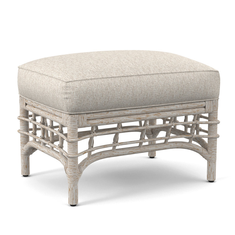 Bridgehampton Ottoman, Snow Crypton Performance; 0884-91, Antique Frost White