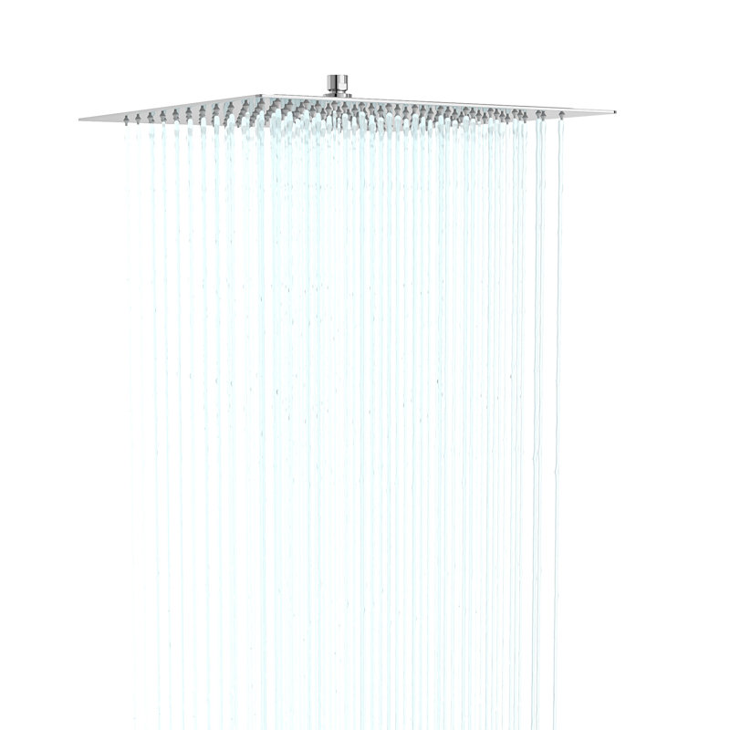 10" Square Rain Shower Head 1.8 GPM 360 Degree Rotatable Shower Head Only, Polished Chrome