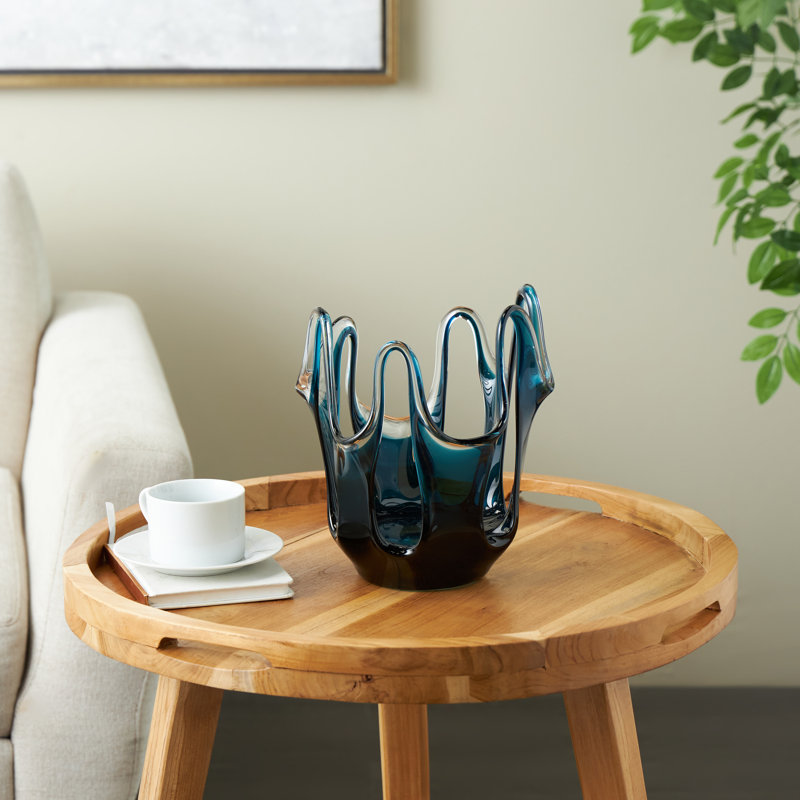 Vase décoratif abstrait en verre Cole and Grey, H 10,2 po x l 8,4 po x P 8,4 po