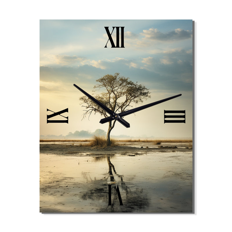 Beach Photo Seaside Reflections II - Nautical & Beach Wall Clock, 28" H x 12" W x 1" D