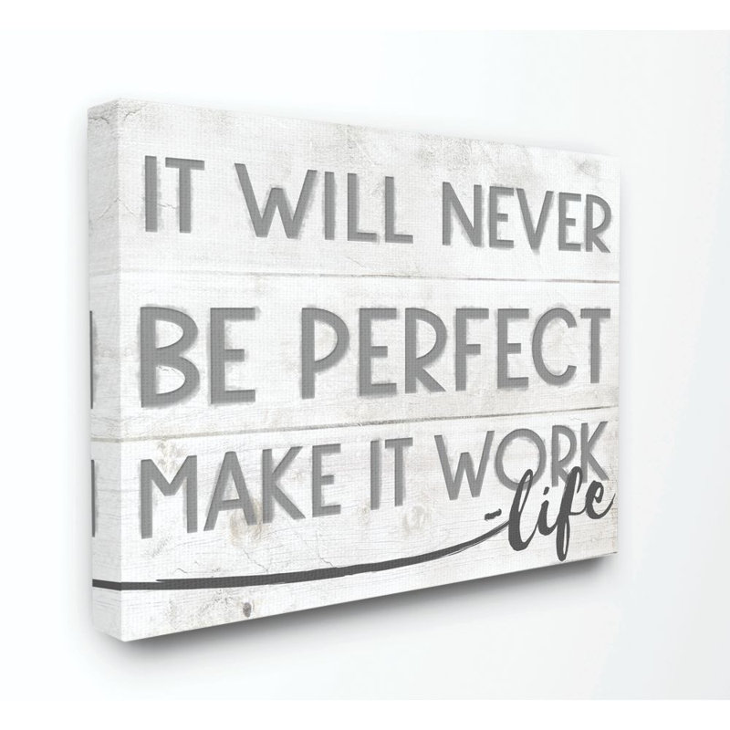 «Make It Work Inspirational Family Word Design», reproduction d'art textuel sur toile, Toile tendue