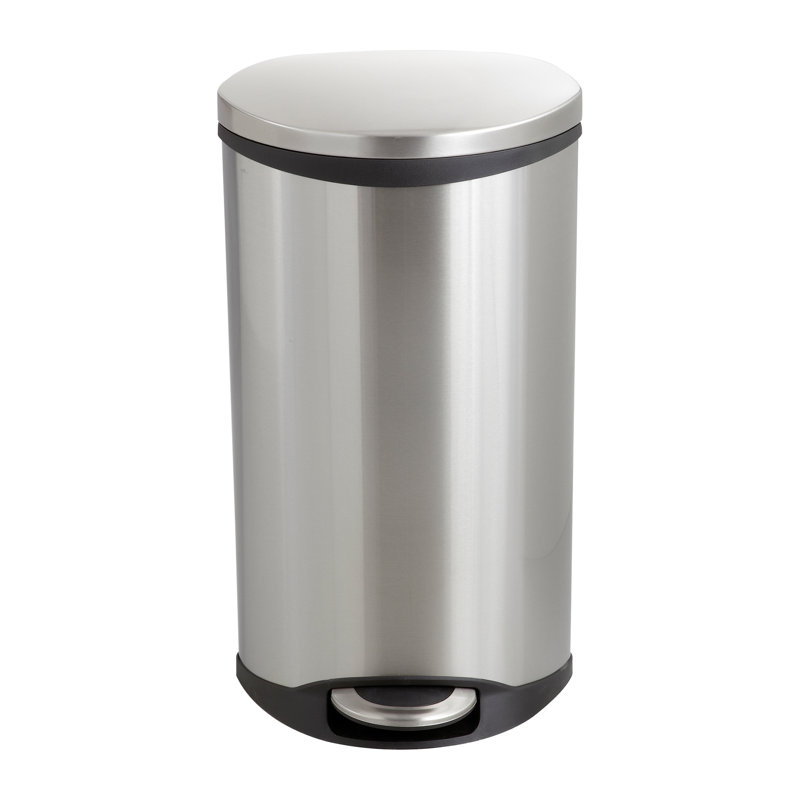 Poubelle à pédale 7,5 gallons Ellipse, Acier inoxydable, 7.5