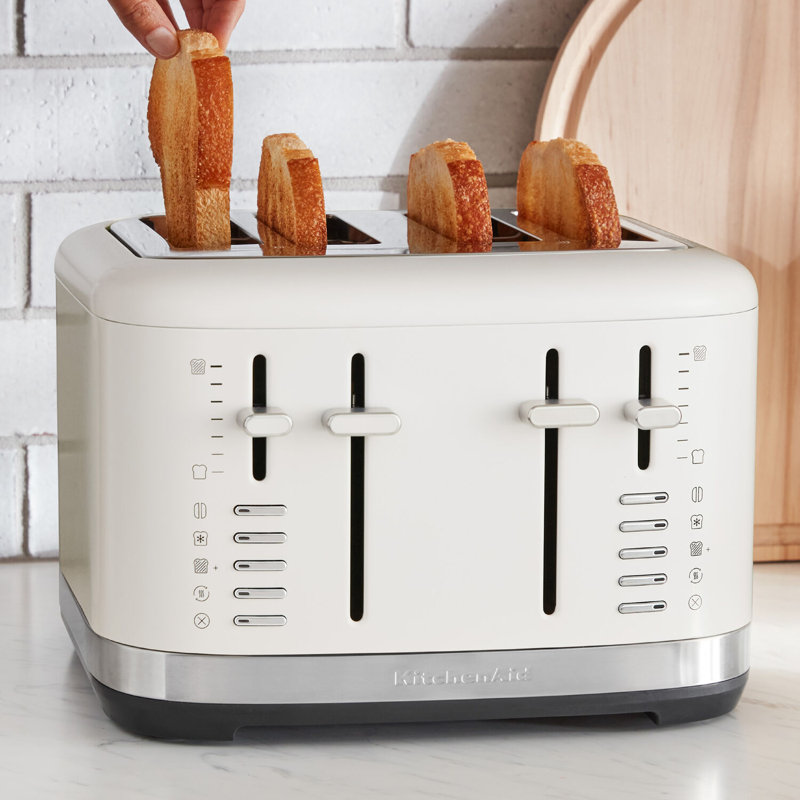 Grille-pain 4 tranches KitchenAid, blanc porcelaine, Blanc porcelaine