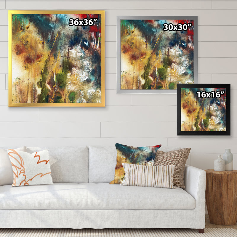 Motif naturel - art abstrait, Cadre photo noir, L 16 po x H 16 po x P 1 po