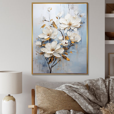 «Magnolias Bloom In White III», reproduction sur toile