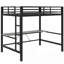 Lit mezzanine polyvalent en métal avec bureau intégré et lumières DEL-878875413-878875414