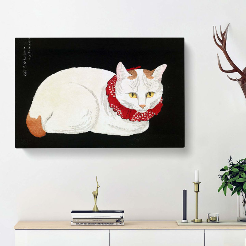 Cat by Takahashi Shotei - Wrapped Canvas Painting, 50cm H x 76cm W x 3cm D