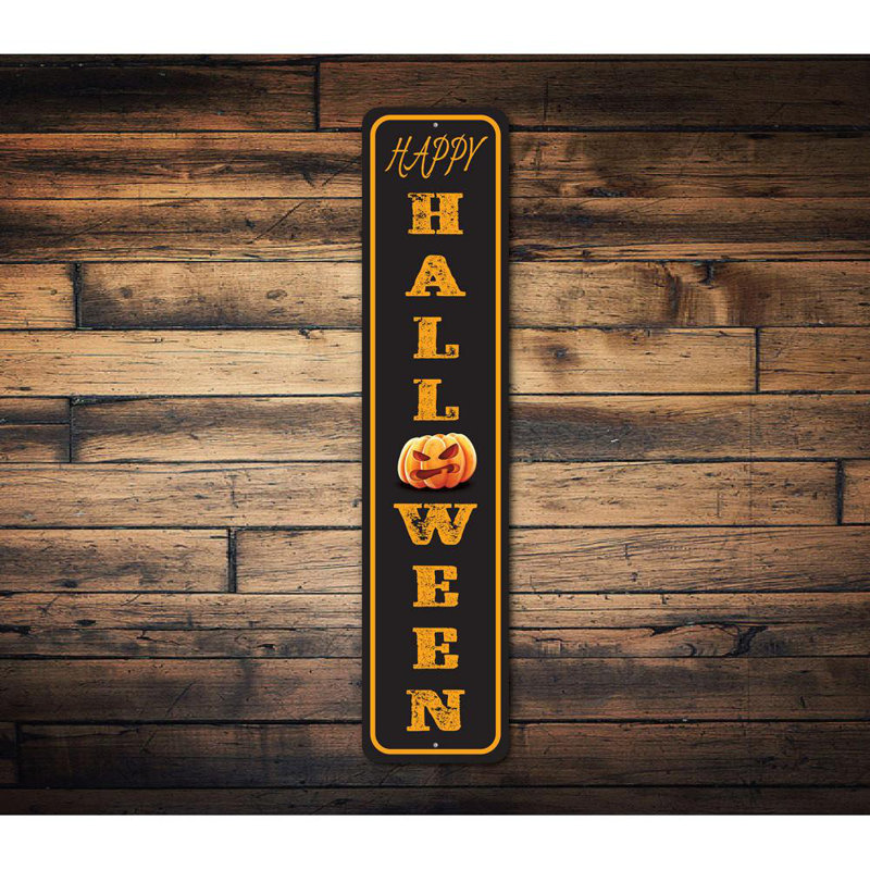 Plaque d'Halloween citrouille d'Halloween, H 6 po x l 24 po x P 0,06 po