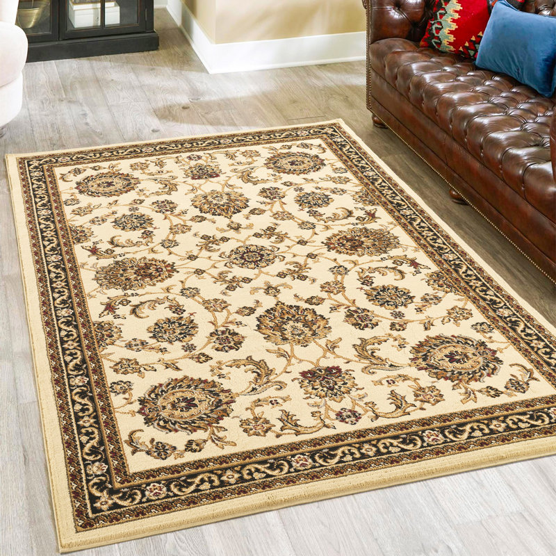 Contemporary Indoor Area Rug, Rectangle 5'3" x 7'3", Cream