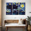 «Elephant Family Starry Night», reproduction sur toile-92760961