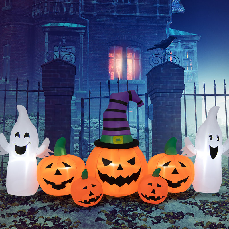 Longue citrouille d'Halloween gonflable