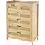 Commode 5 tiroirs en rotin, commode Boho, commode en rotin avec rangement spacieux, commode en rotin naturel