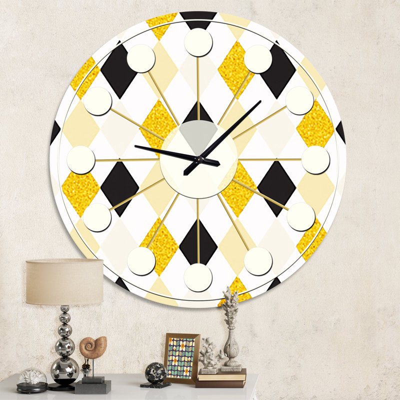 Gold Chic Design II - horloge murale moderne Mid-Century, Moyenne