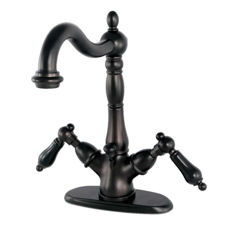 Kingston Brass Duchess Two-Handle 1-or-3 Hole Deck Mount Bathroom Faucet with Brass Pop-Up, Oil Rubbed Bronze