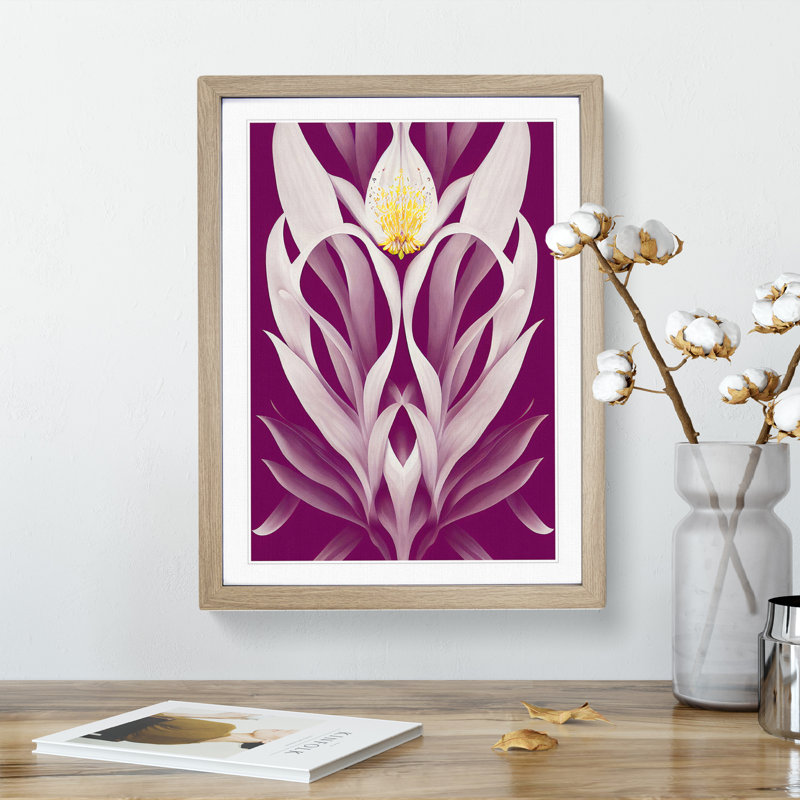 XV1022-571X An Astounding Flower - Single Picture Frame Print, 34cm H x 25cm W x 2cm D, Oak
