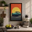 Cruising Into Sunset Retro - Wrapped Canvas-1141853102-1141853101