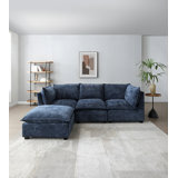 Canapé modulaire en L avec repose-pieds convertible Kellan