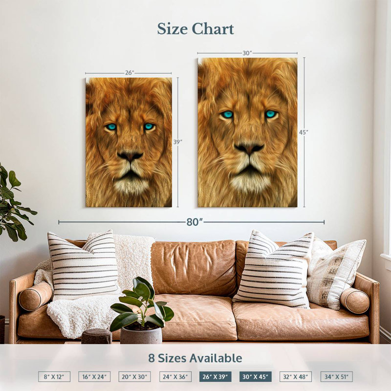 Regard de lion Brampt, H 45 po x l 30 po