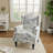 Duward Plants Blue Floral Upholstered Wingback Accent Chair with Nailhead Trim-1037287654