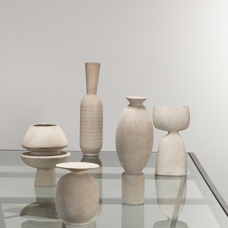 Zandy 7.75'' Handmade Ceramic Table Vase, Off White