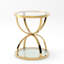 Table d'appoint moderne en verre 19,69 po avec 2 niveaux, cadres en forme d'anneau-452283572