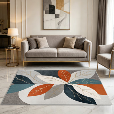 Tapis 1 feuille d'automne, élégant tapis décoratif polyvalent, facile à nettoyer et à entretenir, meuble idéal pour la chambre à coucher, le salon, le couloir, le vestibule, le dortoir et le bureau afin de rafraîchir l'ambiance intérieure de votre maison
