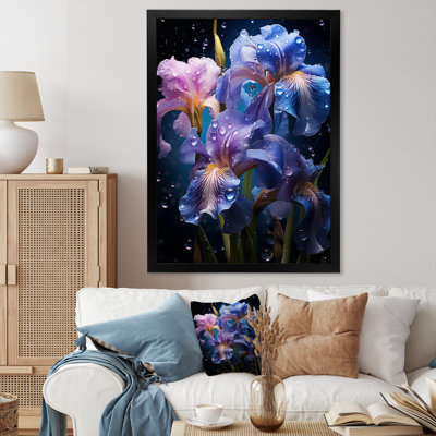 " Purple Black Iridescent Irises I "