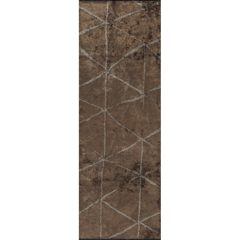 Rapture Brown/Gray Geometric Luxury Area Rug, Rectangle 7'10" x 11'2"