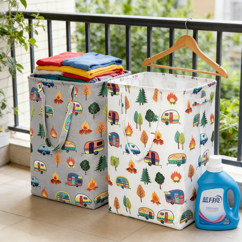 Collapsible Laundry Hamper And Sorter Set With Dual Color Design, Foldable And Space-Saving Laundry Baskets With Reinforced Handles And High Capacity