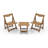 HIPS Material Outdoor Bistro Set Foldable Small Table And Chair Set With 2 Chairs And Rectangular Table, Teak