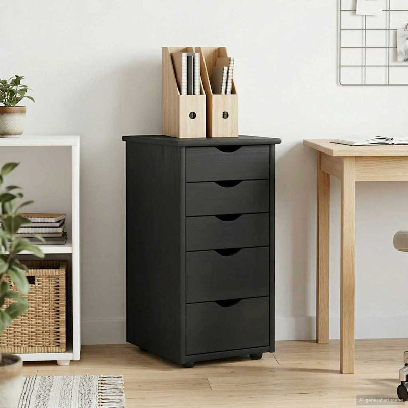 Solid Wood Chest of Drawers, Grey