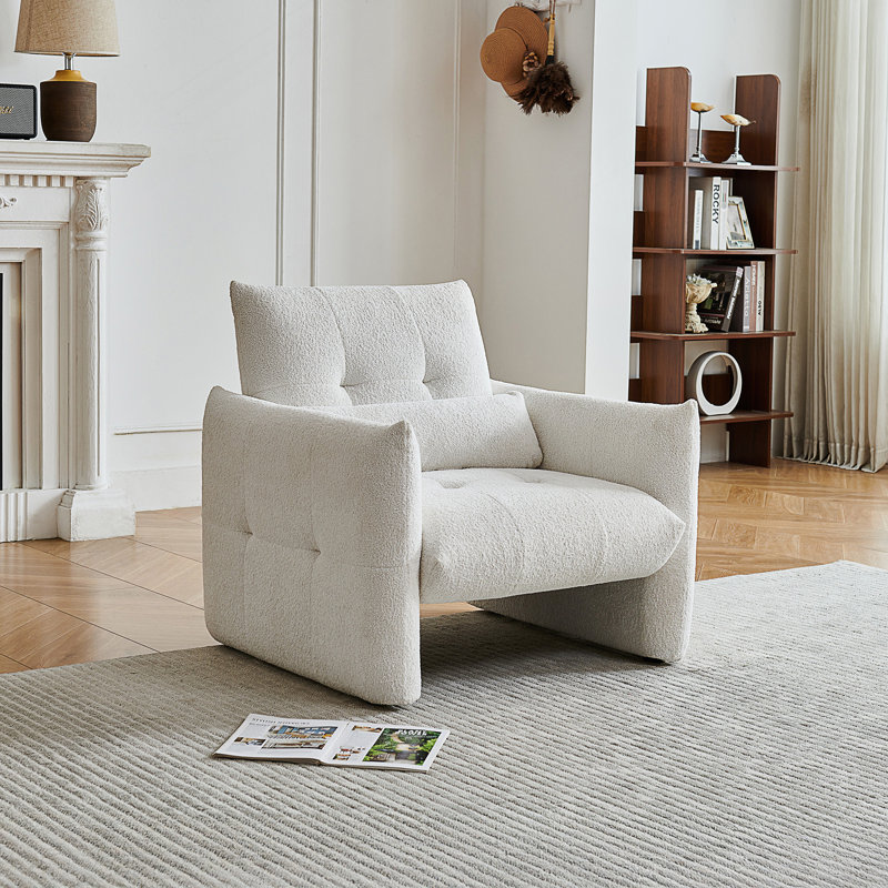 Chaise d'appoint moderne capitonnée avec revêtement en velours Raindrop et coussin lombaire pour une utilisation dans plusieurs pièces.