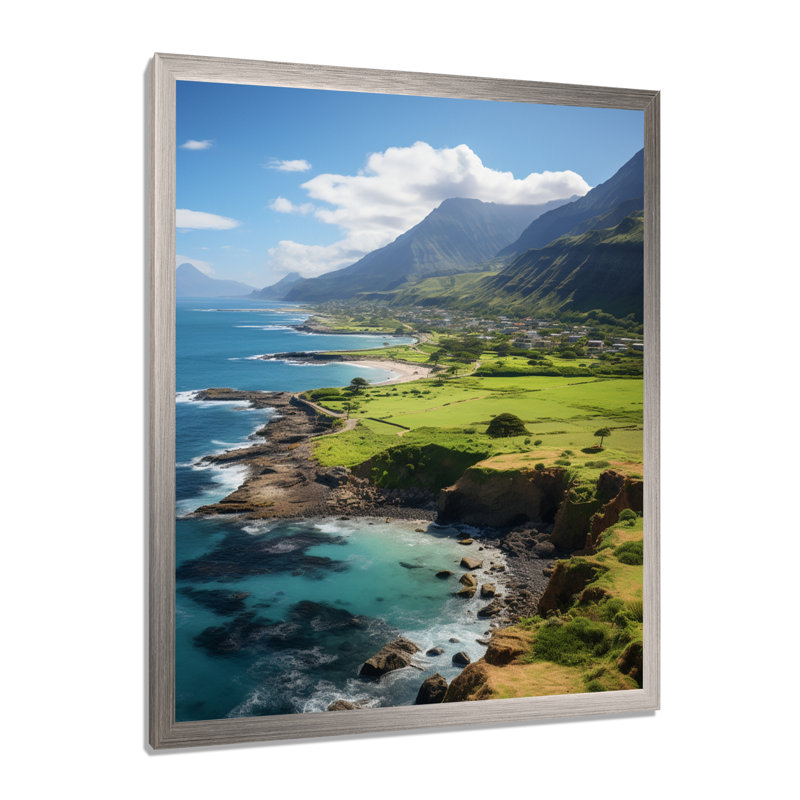 Hawaii Hawaii Landscape II Framed On Canvas Print, 20" H x 12" W x 1" D, Silver Single Picture Framed