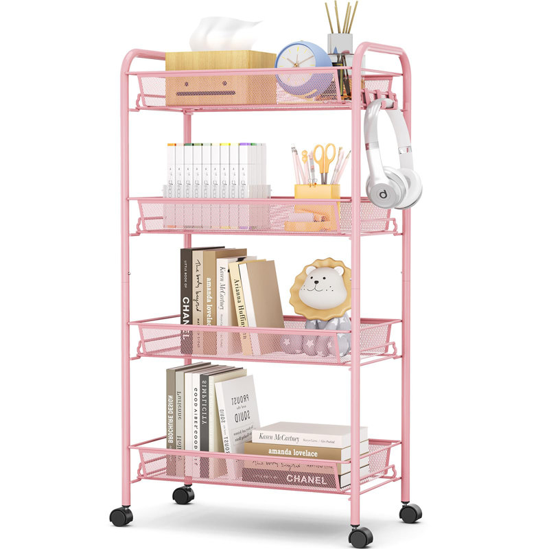 82.8cm H x 43.6cm W Utility Cart, Pink