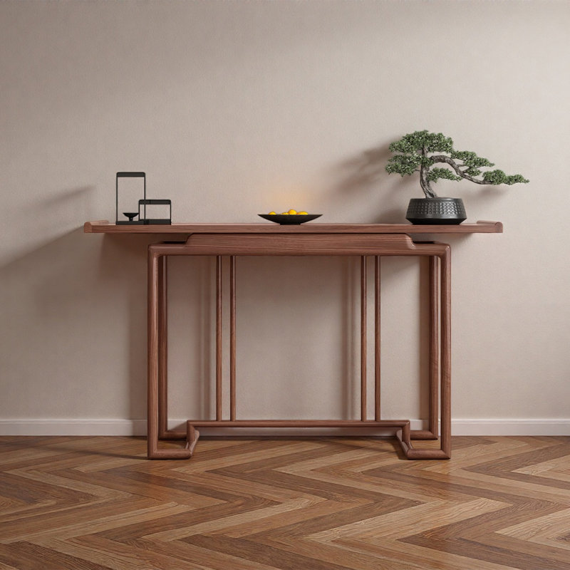 Console d'entrée en bois d'orme massif, H 35,43 po x l 63 po x P 12,6 po