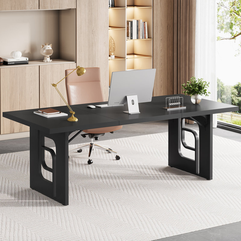 Otega Rectangle Executive Computer Desk, Black