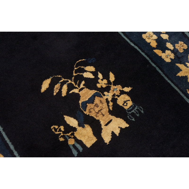 Antique Peking Small Scatter Size Wool Blue Navy Rug
